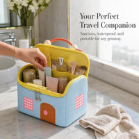 Dopamine Portable Cosmetic Bag for Women, Large Capacity Waterproof Travel Toiletry Organizer