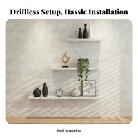 drillno-cost Installation Single Board Rack Easy to Install surface-mounted Picture shelf Decorative surface storage-spaceSaving for Decor lovers, homeowners, Living Room, Bedroom, Hallway, Entryway