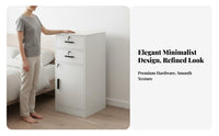 Modern Design Locking Nightstand Mobile Design Lockable Nightstand Easy to Clean Bedside Cabinet with Lock Sturdy and Long-Lasting for Renters, Students, Roommates, Dorm Room, Small Areas, Office