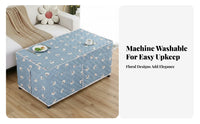 Quilted Heating Table Cover Extra Warm Padded Electric Heater Table Blanket Machine Washable Home Textile for Seniors, Families