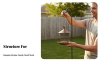 Metal Mesh Avian Feeder Easy to Clean Outdoor Mesh Avian Feeder Garden Decor Sturdy Duty Nature Supplies Quick Drainage