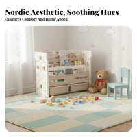 Large Capacity Storage Modular kids' Activity Hub Multi-Functional Design Toy Organizer Easy to Organize children's Furniture for Toddlers, Preschoolers, Parents, Nursery, Bedroom, Living Room, Home