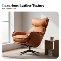Modern Design Upholstered Swivel Armchair Soft Upholstery Lounge Chair Ergonomic Design Indoor Furniture High Back Support for Readers, Adults, Homeowners, Living Room, Balcony, Reading Nook, Bedroom