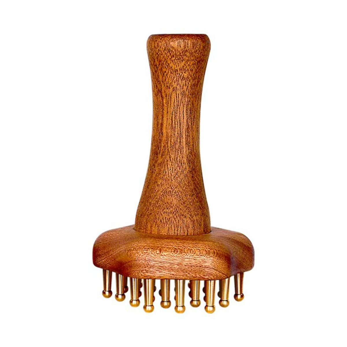 Brass Massage Scraper 24 Metal Teeth Wooden Massage Brush Cellulite Brush Scraping Use Exfoliating