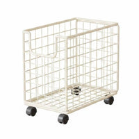Wire Storage Basket Rack Side Handle Opening Rectangular Wire Cage Basket Grid Style