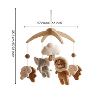 Baby Crib Mobile with Soft Ornaments Decorative Hanging Mobile with Wooden Frame Natural Sensory for Infants, Nursery, Cot