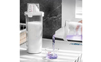 Leakproof Laundry Soap Container with Measuring Cup Clear Body Refillable Bottle with Measuring Cup Moisture-Proof Laundry Powder Container Easy to Refill