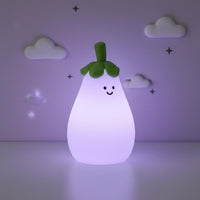 Eggplant Night Light Cute Silicone Bedside Light Timer Function for Infants