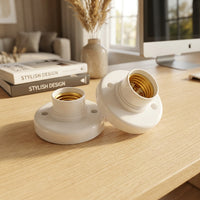 Ceiling Light Fitting with E27 Lamp Holder for Home Lighting, Heat Resistant Bulb Holder for E27 Lamp, Round Base Ceiling Pendant, 78mm Diameter