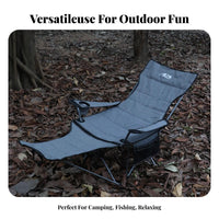 Reclining Function Adjustable Folding Lounger Foldable Design Adjustable Chair with Detachable Footrest versatileUse Outdoor Furniture High rear Support for Beachgoers, Office Workers, Camping, Fishing, Beach, Patio
