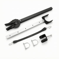 Folding Boat Motor Mount with Strap Rigid Outboard Motor Bracket Adjustable Heavy-Duty for Dinghies