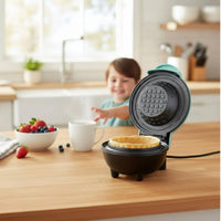 Multi-Functional Mini Waffle Bowl Creator Non-Stick Ice Cream Bowl Press Easy Cleanup Electric Fluted Cake Creator for Dessert, Party