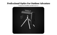 Large 50mm Opening Handheld Tele with Tripod Portable High Power Monocular HD Optics High Power Zoom Monocular Low-Light for Bird Watchers, Sports Fans, Wildlife Spotting, Hiking, Camping