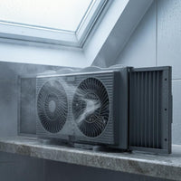 Indoor Ventilation Two-Fan Window Ventilator Included Power Adapter Reversible Window Fan Gray Home Appliance Easy Installation