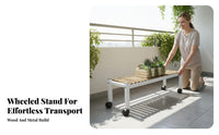Rolling Plant Stand With Wheels Botanical Trolley Cart Multifunctional Flower Pot Holder Rack for Balcony, Living Room, Indoor