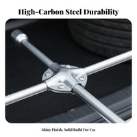 High-Carbon Steel 4-Way Lug Wrench Long-Lasting 4 Way Cross Wrench Forged Construction for DIYers, Roadside Emergency, Auto Repair Shop