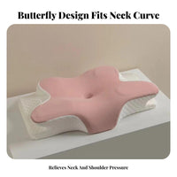 Side Sleeper Friendly Butterfly Shaped Pillow Soft and Comfortable Butterfly Memory Foam Pillow for Adults, Back Sleepers, Sleeping, Bedroom