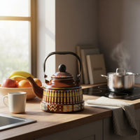 Enamel Kettle Induction Compatible Stovetop Teapot Fast Heating Enamelware Water Boiler