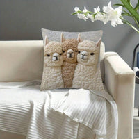 Soft Short Soft Alpaca Pillow Cover Machine Washable Alpaca Print Pillowcase Hidden Zipper Decorative Throw Pillow Cover Fade-Resistant for Creature Lovers, Kids, Bedroom, Living Room, Car