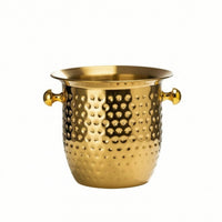 Ice Bucket Gold Ice Container Bucket with Handles Stainless Steel Beverage Chiller for Restaurant