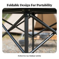 7 Pieces Foldable Collapsible Table and Chair Combo Lightweight Roll-up Table with Folding Chairs Sturdy Construction Camping Furniture Heavy-Duty for Campers, Families, Party Hosts, Market Stall, Picnics, Picnic, Backyard