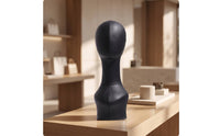 Mannequin Head with Shoulders Leather-Covered Mannequin Bust with Shoulders Long-Neck for Hairpiece Makers, Boutique Counters