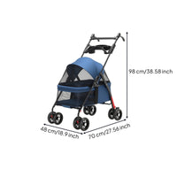Collapsible Foldable Pet Stroller Breathable Pet Stroller with Canopy Lightweight Carrier Portable for Cats, Young Dogs, Veterinarian Visits, Shopping