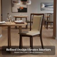 Minimalist Design Upholstered Wooden Side Chair Soft Upholstery Upholstered Wood-Frame Chair designer-inspired aesthetic Indoor Furniture Ergonomic spine supportrest for Homeowners, Families, Restaurant, Office