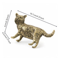 Tea Pet Distressed Desktop Ornament Textured Brass Figurine for Shelf