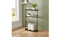 Floor Standing Rack with Slanted Shelves Rust-Resistant 3-Tier Storage Rack Compact Shelving Unit for Washroom