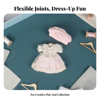 16cm Articulated Doll Changeable Outfits 13-Joint Poseable Doll Stylish Clothing Children's Toy for Girls, Kids, Dollhouse Play, Travel