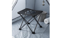 Portable Toilet Stool Black Metal Frame Folding Toilet Stool Collapsible Potty Square Top for Travel