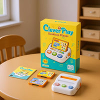 Smart Cards Card-Based Learning Toy Compact White Card Reader Toy Rounded Educational Device Light Bar for Early Education, Desk Play