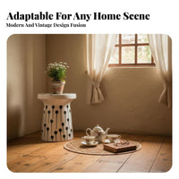 Chinese design spotted Mushroom Seat Multi-Functional Ceramic Stool Glazed Finish Plant Stand for Guesthouse Owners, Interior Designers, Homeowners, Living Room, Bedroom, Balcony, Entryway