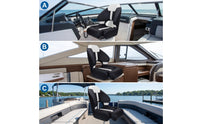 Boat Seat with Leg Support Breathable High Back Boat Seat Foldable for Boaters