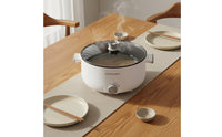 Electric Hot Pot with Steamer 110V US Standard Electric Cooking Pot with Steamer Multifunctional Non Ramen Cooker for Small Families, Dorm Room