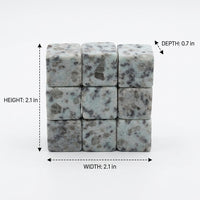Gift Box with Granite Whisky Stones for a Home Bar, Premium Gift Set in a Wooden Box, Birthday Gift for Men with a Velvet Pouch, 9 Piece Pack