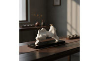 Abstract Sculpture with Base Modern Tabletop Sculpture Minimalist for Office Reception