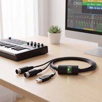 Plug and Play USB to MIDI Cable Driver-Driverless USB to MIDI Cable Converter Wide Compatibility Adapter Stable for Music Producers, Musicians, Home Studio, Keyboard Practice