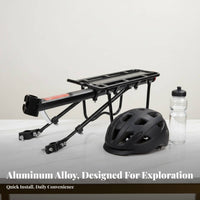 Universal Fit Cycle Rear Rack Easy Installation Rear Bike Rack Rust-Proof Seatpost Mount Cargo Carrier Heavy Duty for Commuting, Touring, Mountain Biking, Shopping