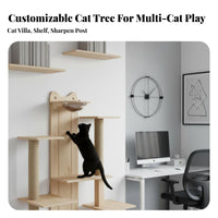 Space-Saving vertical surfaceMounted Cat Climbing System Sturdy long-lasting vertical surfaceMounted Cat platform abrasionabrasionable Surface Pet Furniture Promotes Exercise for Apartment Dwellers, Indoors, Indoor, Living Room, Bedroom