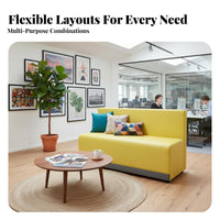 Curved Sectional Sofa and Table Set Irregular Shape Reception Seating unrestricted Combination Commercial Furniture for Homeowners, Waiting Room, Public Space
