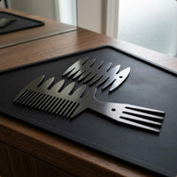 2 Pieces Stainless Steel Styling Comb Flat Design Wide Tooth Styling Comb Rust Resistant Beauty Tool