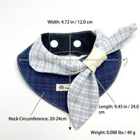 Dog Bandana, Pointed Bib Dog Scarf with Decorative Knot, Universal Pet Handkerchief universal Seasons, Plaid Design