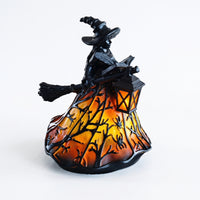 Tabletop Witch Statue with Lantern Seasonal Witch Figurine Gothic Halloween Lantern Sculpted for Collectors