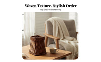 Rattandesign Weave Woven Compartment Tray Multi-Purpose Household Storage Versatile Organization Handwoven for Homemakers, Office Workers, Desktop, Living Room, Kitchen, Bathroom