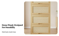 Large Capacity Tall Shelving Unit with Cabinet Rounded Corners Floor-Standing Hutch with Doors Farmhouse design storage unit for Book Lovers, Office Workers, Homeowners, Living Room, Bedroom