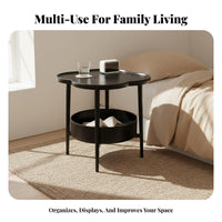 Mobile Sofa Side Table Minimalist Design Rolling C-Shaped Table Sofa TV Tray Stable and Sturdy Bedside Laptop Desk Easy Assembly