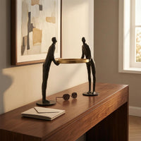 Sculptural Key Holder Tabletop Decorative Key Holder Versatile Gold Finish