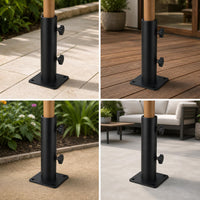 Outdoor Sunshade Umbrella Ground Insert Stand Iron Umbrella Fork Base Universal Umbrella Support Accessory Carbon Steel Umbrella Pole